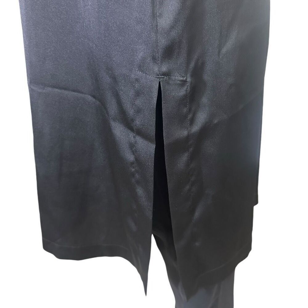 Chico’s Pleat Detail Tunic Satin Black Shirt‎ Button Up Size 2 LArge NEW srp 99$ - Picture 5 of 9